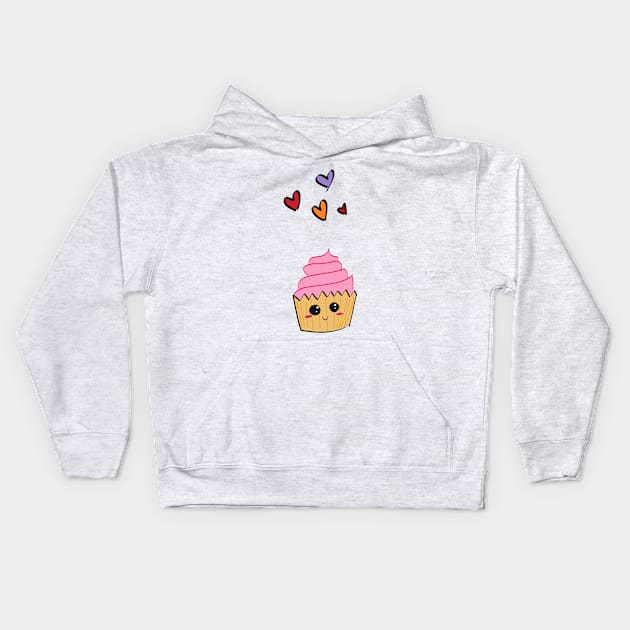 Cute cupcake Kids Hoodie by MANALI